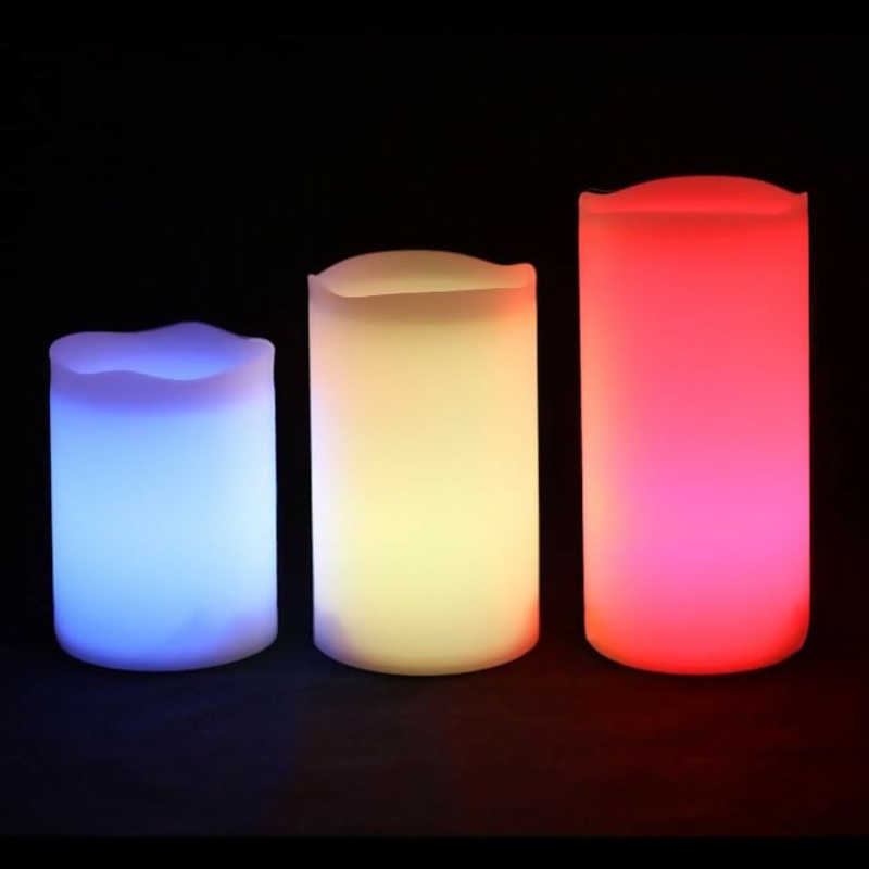 LED Flameless Candles with Remote  Multicolor Changing Set OF 3 LED Candles with Remote Control Set of 3 Color Changing Flameless Smokeless Candles, Perfect for Home Decoration, Christmas, Birthday, Diwali, Battery Operated LED Candle Lights