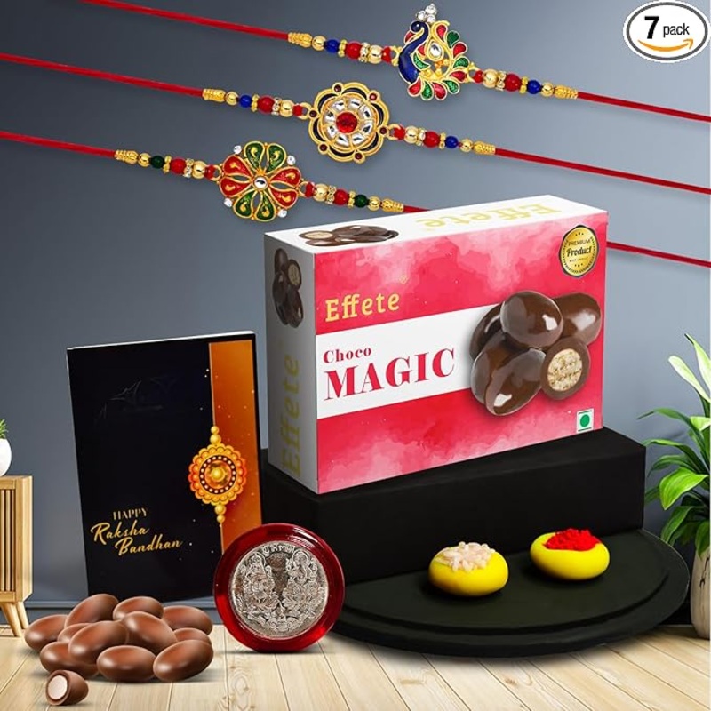 Rakhi Combo Gift Set with Chocolates and Rakhis