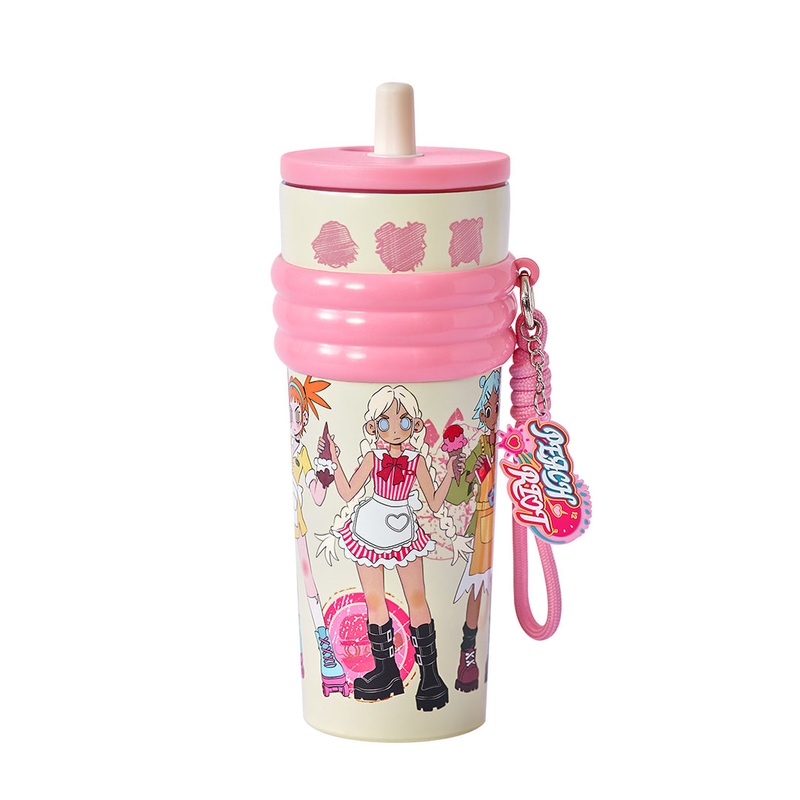 POP MART Peach Riot Rush Hour Series Straw Cup